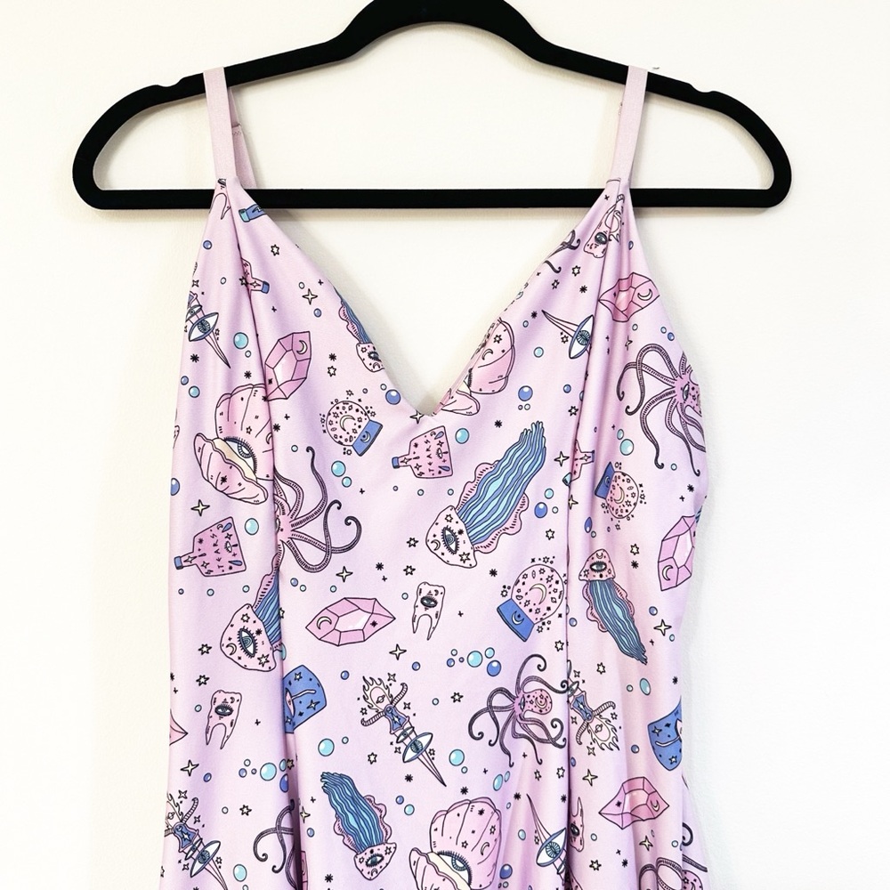 NWT Blackmilk I Was A Teenage Sea Witch Mini Strappy Dress Pink Size Large - Picture 6 of 12